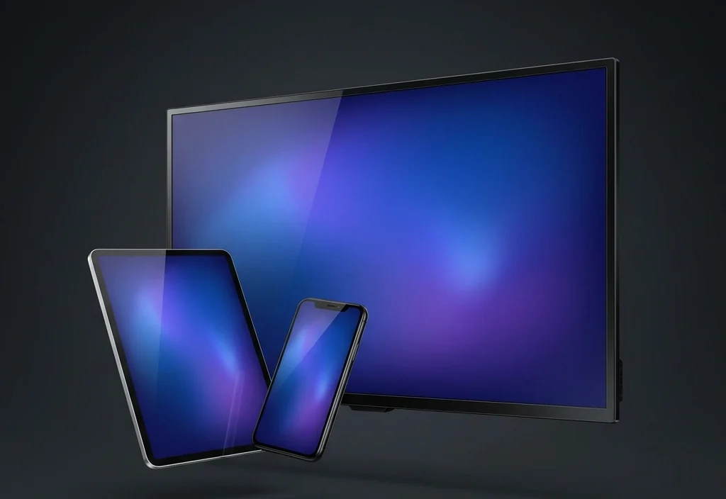 A television, tablet and phone showing live TV